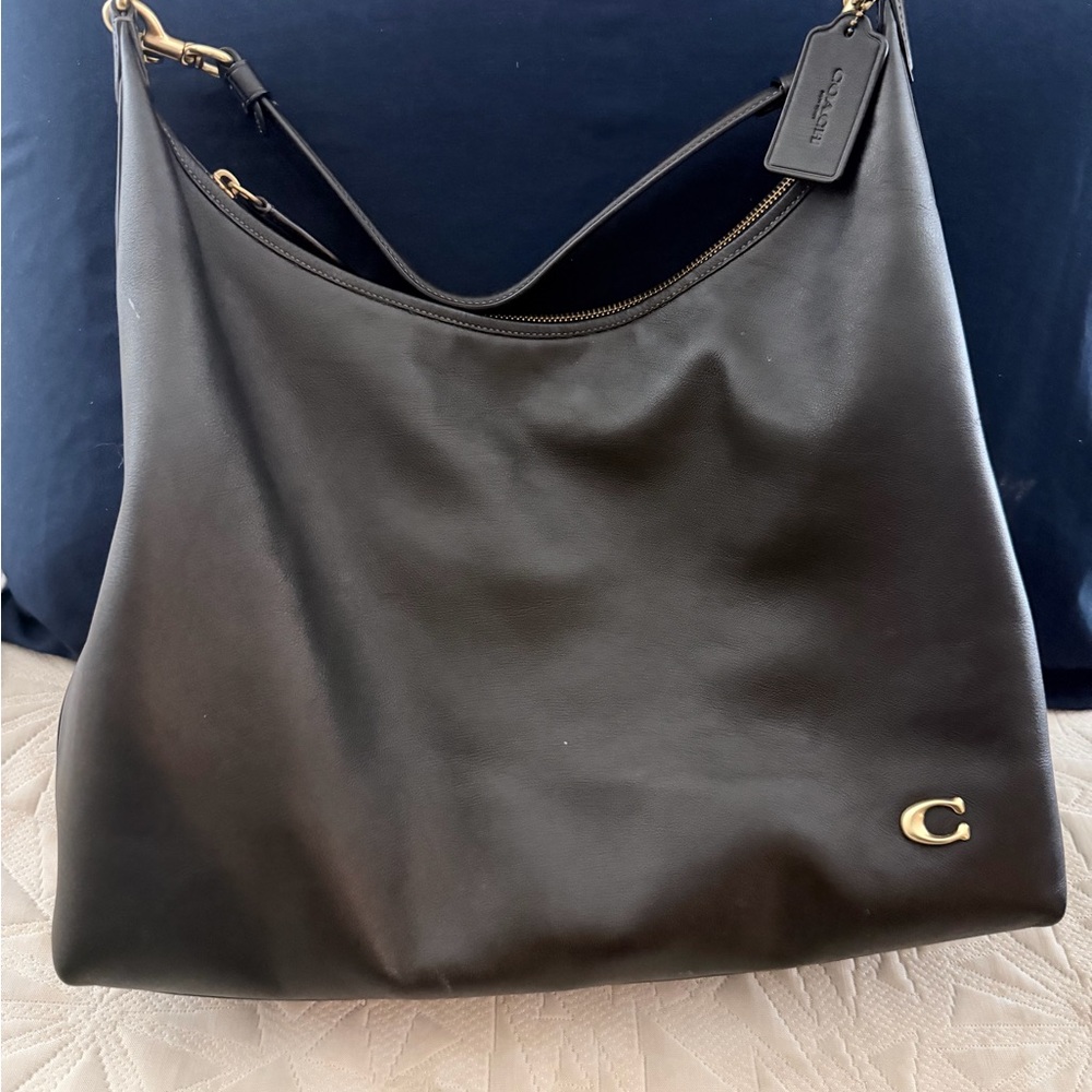 Coach Black Leather Hobo Bag